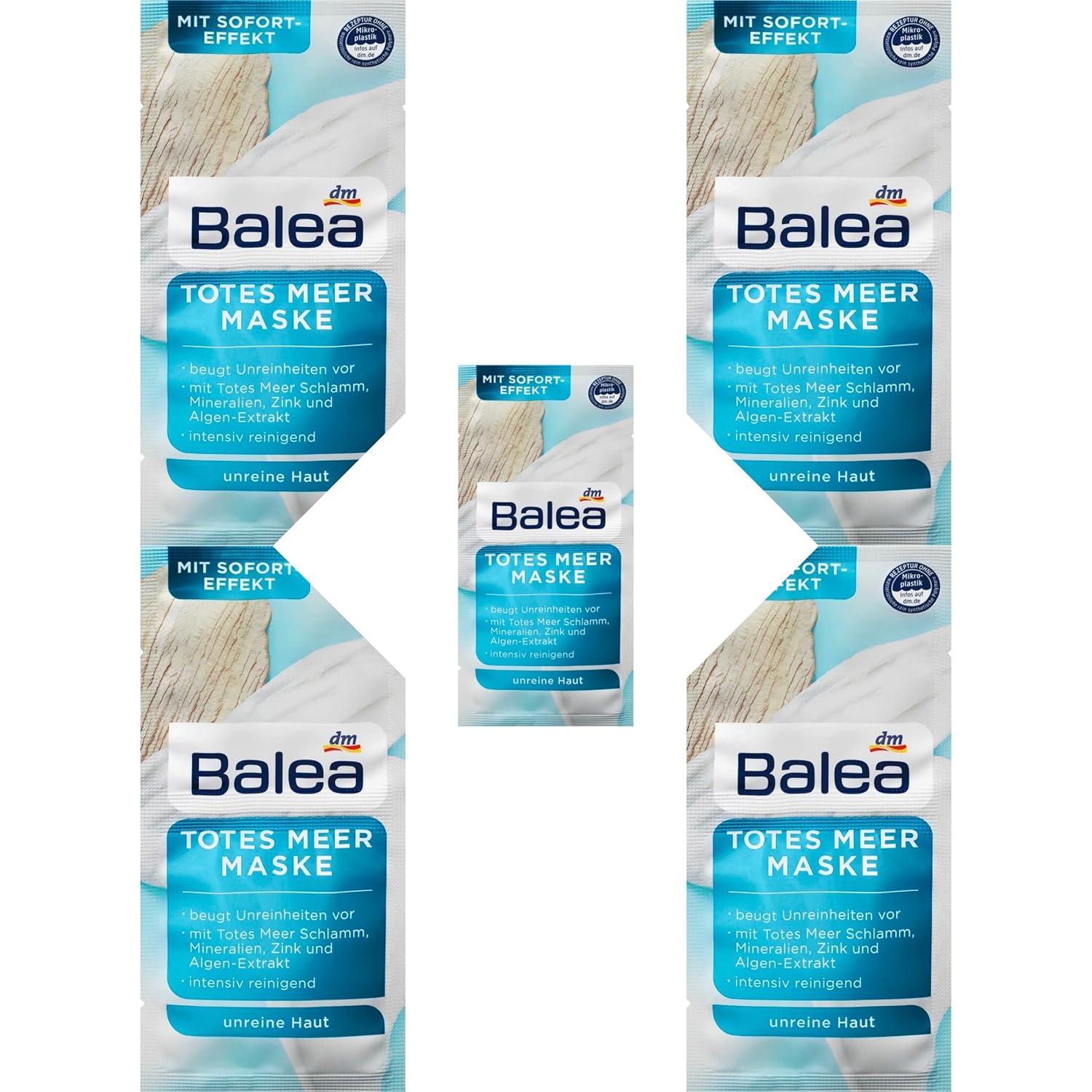 Balea Dead Sea Mask - 5 Packs Of 2 X 8Ml Each (For 10 Applications)