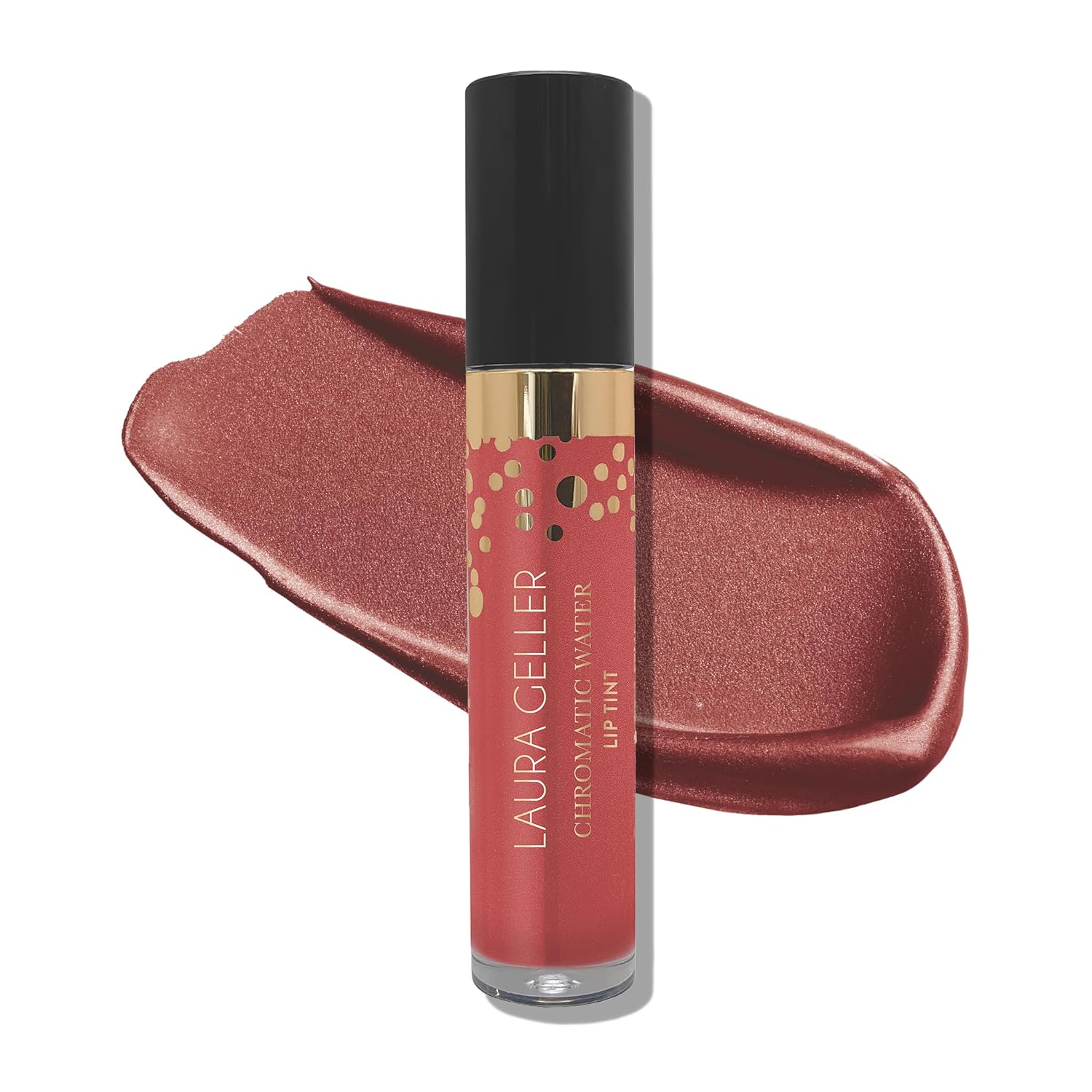 Laura Geller New York Chromatic Water Lip Tint, Holographic Lip Color, Water-Based Formula To Hydrate Dry Lips, Tea Rose
