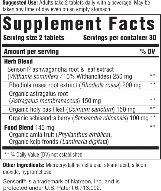 Innate Response Formulas - Adrenal Response Herbal Supplement - With Ashwagandha - Promotes Optimal Stress Response - Non-Gmo, Vegetarian, And Made Without 9 Food Allergens - 90 Tablets (45 Servings)