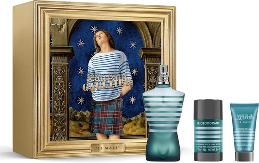 Jean Paul Gaultier Le Male Eau De Toilette 125Ml Gift Set 2024 (Contains 125Ml Edt, 50Ml Aftershave Balm And 75Ml Deodorant Stick)