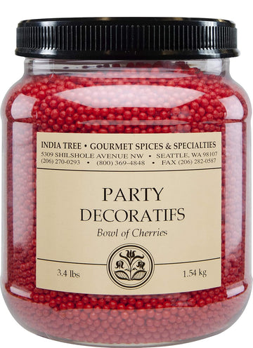 India Tree, Bowl Of Cherries Sugar Sprinkles, Canister | Party Decoratifs For Baking And Decorating | 3.4 Lb (Pack Of 1)