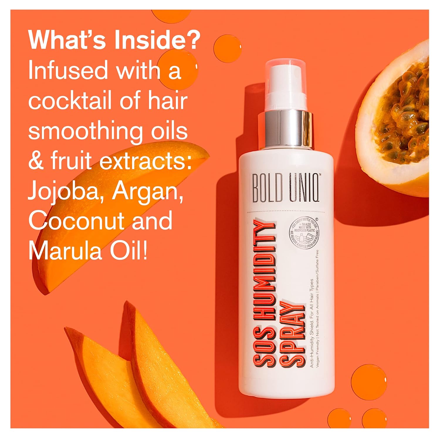 BOLD UNIQ Anti-Humidity Spray - Leave-in Product - Heat Activated Treatment for Static Control - Straight, Wavy, Curly, Frizzy, Dry & Damaged Hair PETA Approved Vegan & Cruelty Free 5.9 Fl.Oz : Beauty & Personal Care
