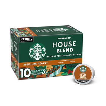 Starbucks K-Cup Coffee Pods—Medium Roast Coffee—House Blend—100% Arabica—1 box (10 pods)