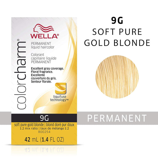 Wella Professionals Invigo Brilliance Color Protection Shampoo & Conditioner, For Fine Hair + Wella Colorcharm Permanent Liquid Hair Color For Gray Coverage, 9G Soft Gold Blonde