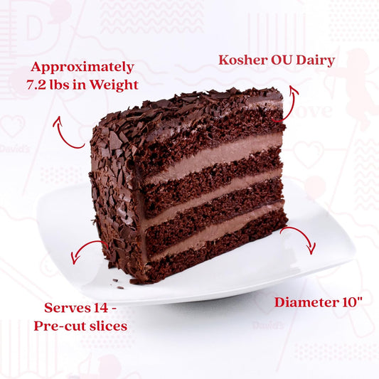 David'S Cookies Premiere 10" Chocolate Overload Layer Cake - Gourmet Delight, Luxurious Fudge Layers, Ideal For Celebrations, Birthdays - Treat Yourself To Divine Chocolate Bliss!