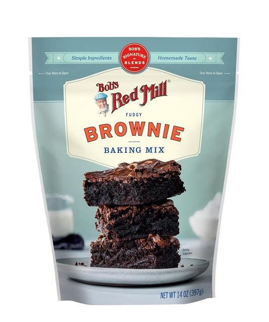 Bob's Red Mill Signature Fudgy Brownie Baking Mix - 14 oz Bag (Pack of 4), Simple Clean Ingredients, Homemade Taste, Non-GMO