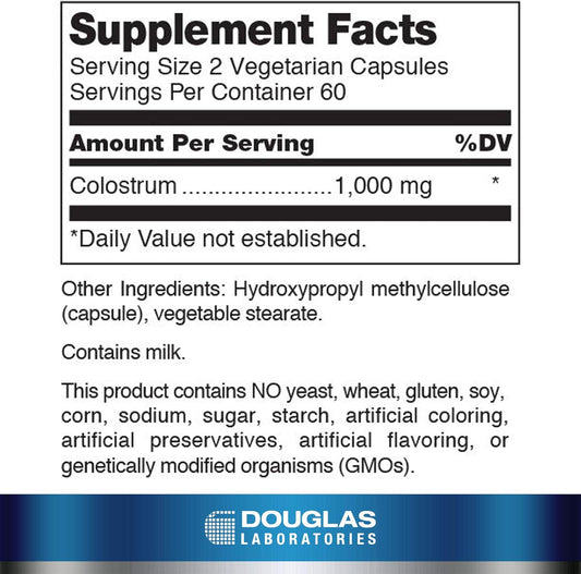 Douglas Laboratories Colostrum | 100% Pure New Zealand Supplement For Immune Support, Antioxidants, Anti Aging, Gi Balance, And Gastrointestinal Health* | 120 Capsules
