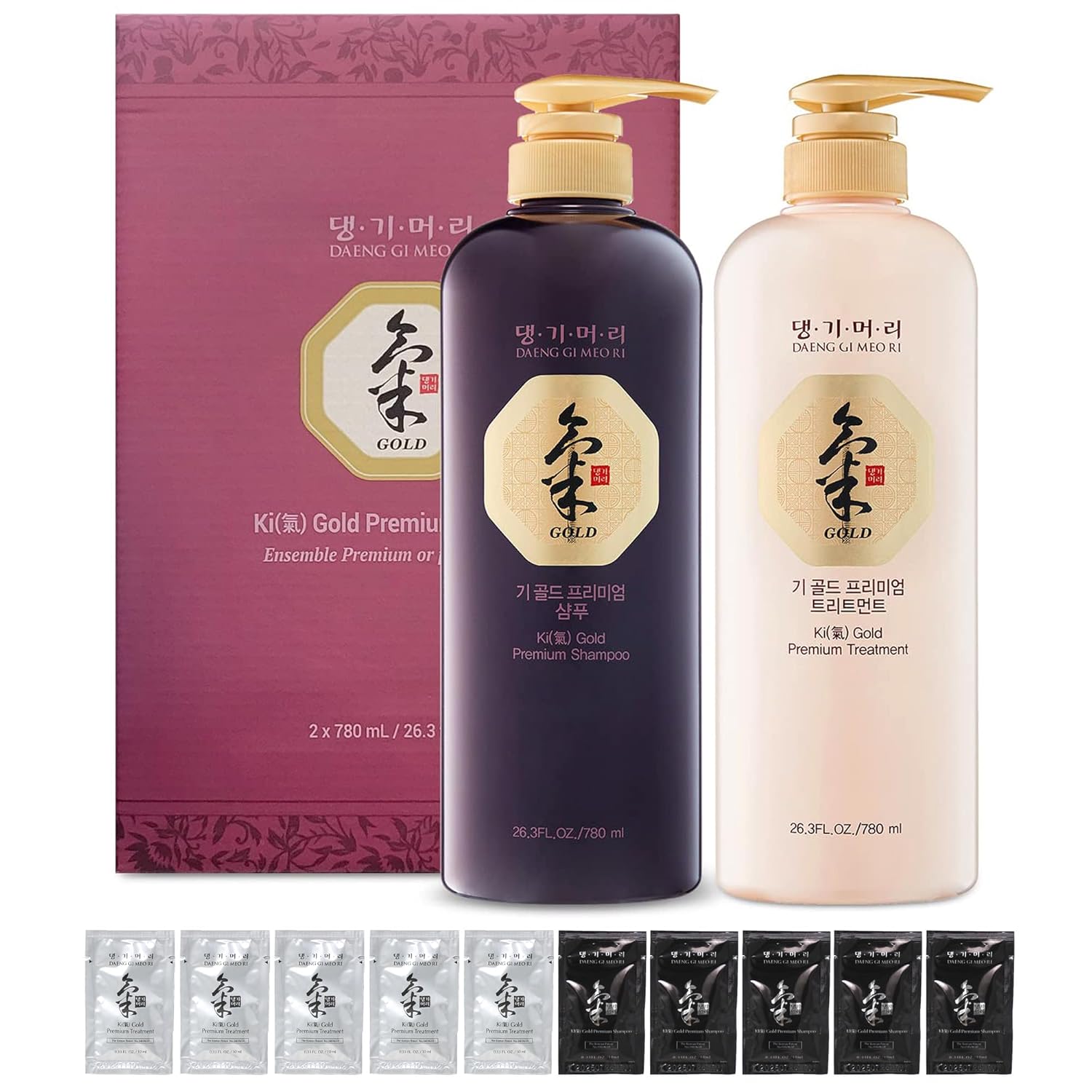DAENG GI MEO RI - Ki Gold Premium Shampoo, Treatment, and Travel Pouch Set (10ml Pouch) : Beauty & Personal Care