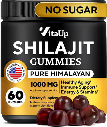 Himalayan Shilajit Gummies For Men & Women - Pure Shilajit For Men Gummies - Sugar Free Gummy Supplements With Fulvic Acid - Healthy Aging, Immune & Energy Support - 60 Count