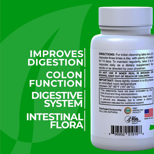 Hallcolon Cleanser, Colon Cleanse & Detox,15 Day Gut Cleanse - 90 Caps