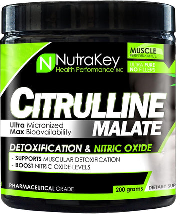 Nutrakey L Citrulline Malate Powder - Nitric Oxide Supplement Booster For Muscle Performance And Recovery, 200G