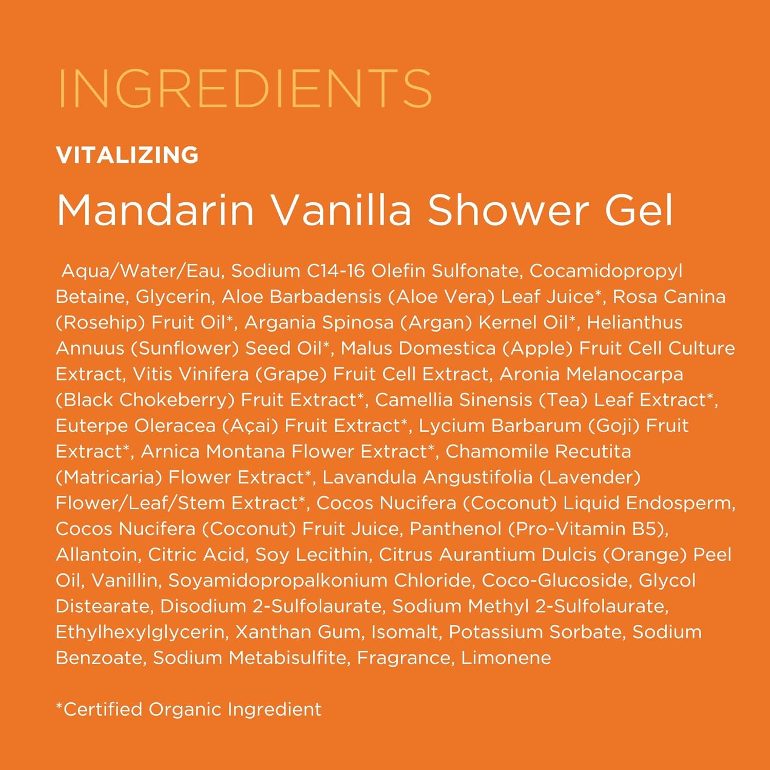Andalou Naturals Mandarin Vanilla Vitalizing Shower Gel, 8.5 Ounce : Beauty & Personal Care