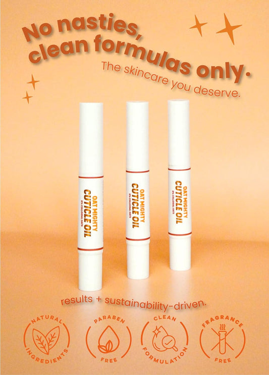 Handmade Heroes Strengthener 8% Colloidal Oat Cuticle Oil Pen 2 pen set - Nourish Repair Cuticles Hands Vegan Cruelty Free