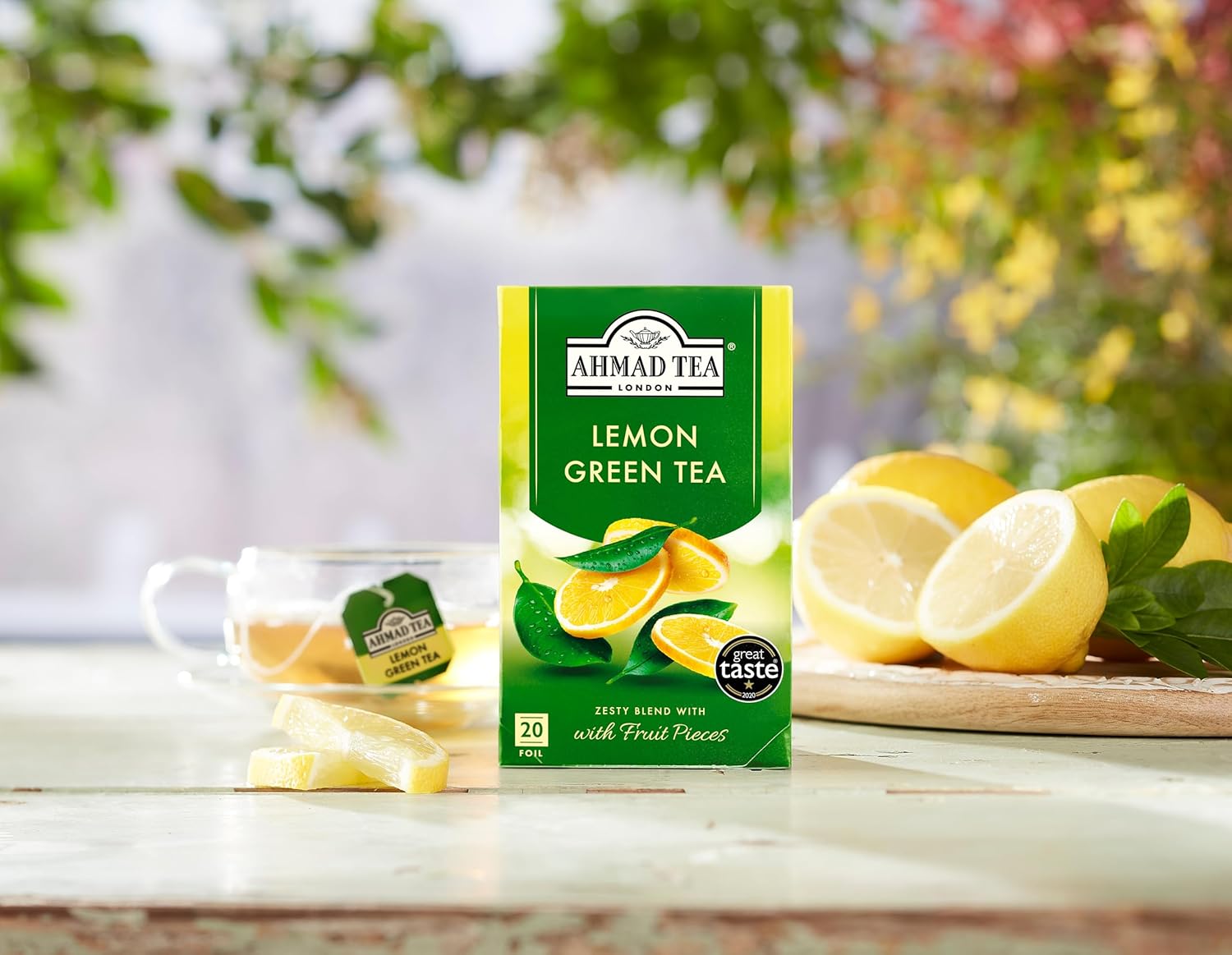 Ahmad Tea Lemon Green Tea, 20-Count Boxes (Pack Of 6)