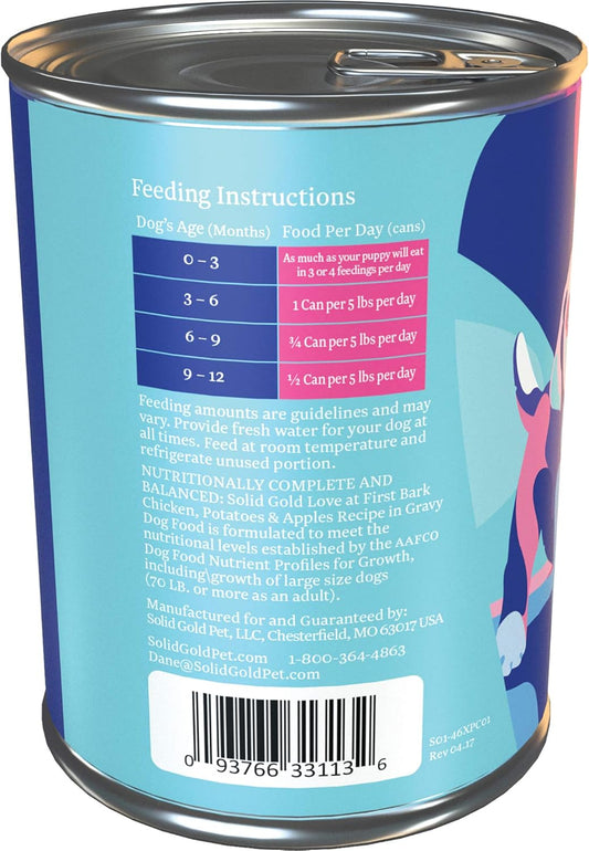 Solid Gold Wet Puppy Food - Made With Real Natural Chicken For Puppies- Love At First Bark Grain Free Canned Dog Food For Gut Health, Immune Support And Soft Skin & Coat