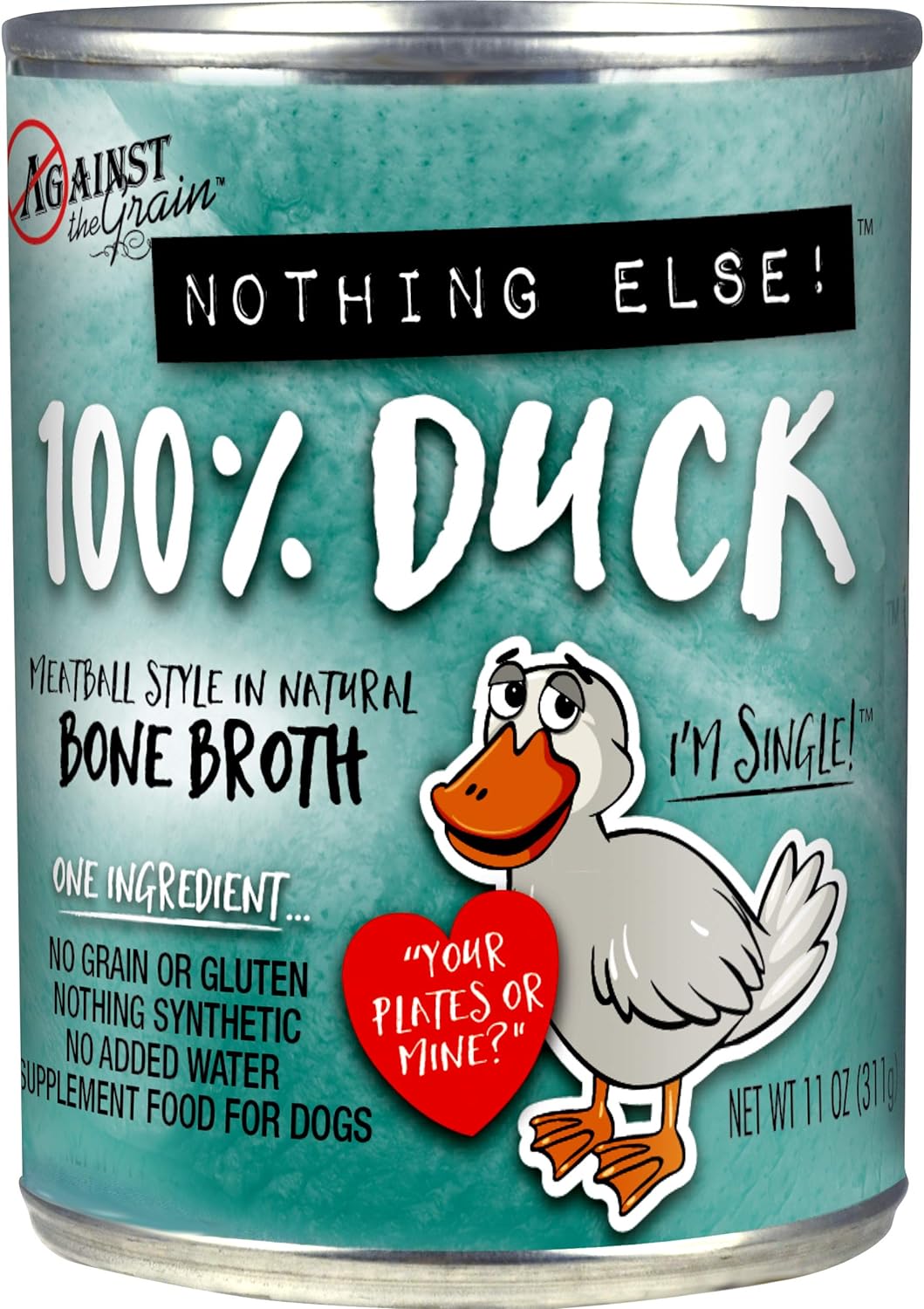 Against The Grain Pet Food Nothing Else Duck 12/11 Oz