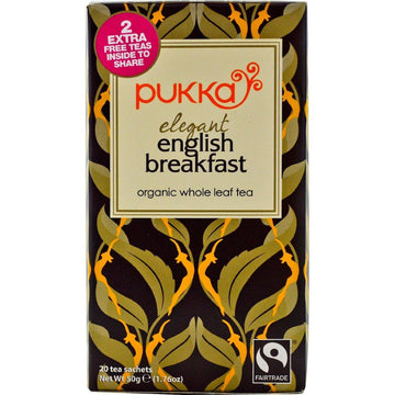 (2 Pack) - Pukka Herbs - Elegant English Breakfast Tea | 20 sachet | 2 PACK BUNDLE : Grocery & Gourmet Food