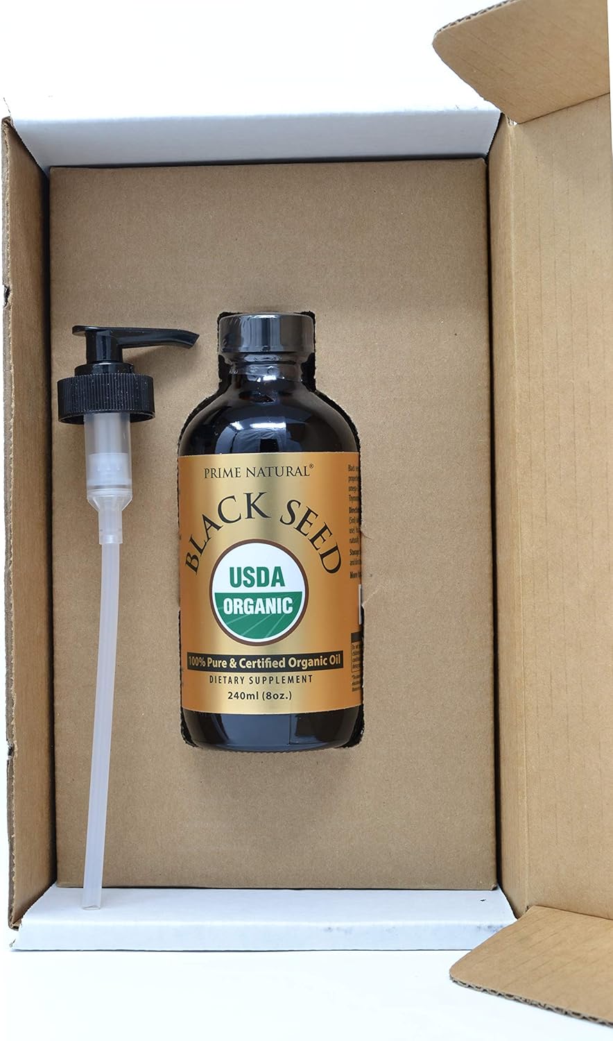 Prime Natural Organic Black Seed Oil 8Oz | Cold Pressed Unrefined High Thymoquinone 1.7% Usda Certified | Turkish Origin Potent Pure Nigella Sativa Liquid | Vegan Omega 3 6 9, Antioxidant : Health & Household