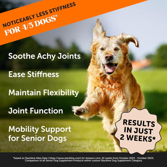 Pet Honesty Senior Hemp Hip & Joint Supplement For Dogs - Dog Joint Supplement With Hemp Oil & Powder, Glucosamine For Dogs, Collagen, Msm & Green Lipped Mussel - Mobility For Senior Dogs(Chicken 180)