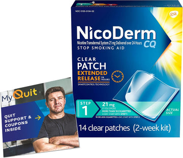 Nicoderm Cq 21 Mg Step 1 Nicotine Patches To Help Quit Smoking With Behavioral Support Program - Stop Smoking Aid, 14 Count