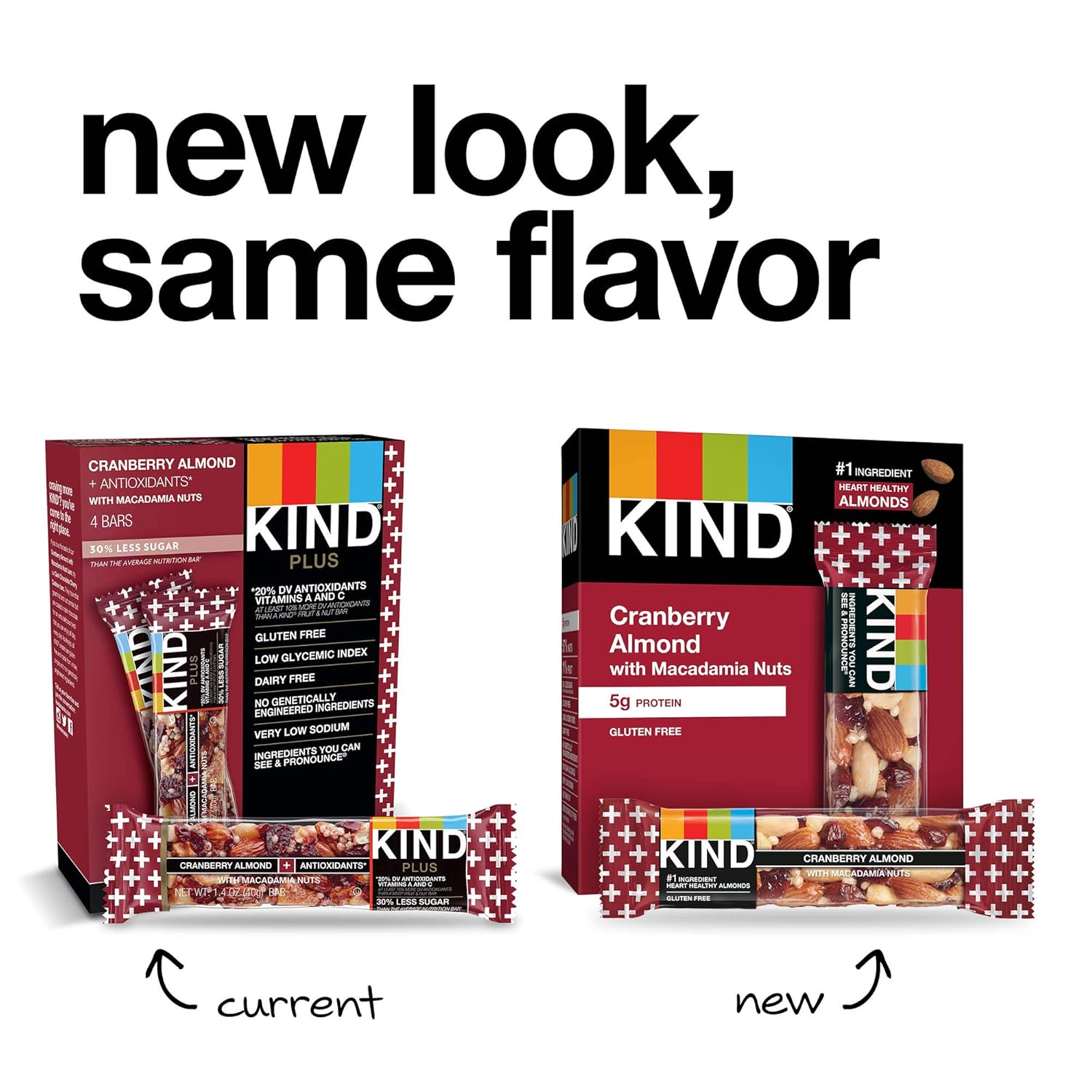 KIND Nut Bars, Cranberry Almond, 1.4 Ounce, 60 Count, Gluten Free, Low Glycemic Index, 5g Protein