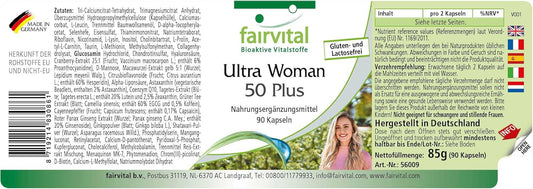 Fairvital | Ultra Woman 50 Plus - 90 capsules - multivitamin preparation for women - over 50 vital substances - quality-tested and highly dosed