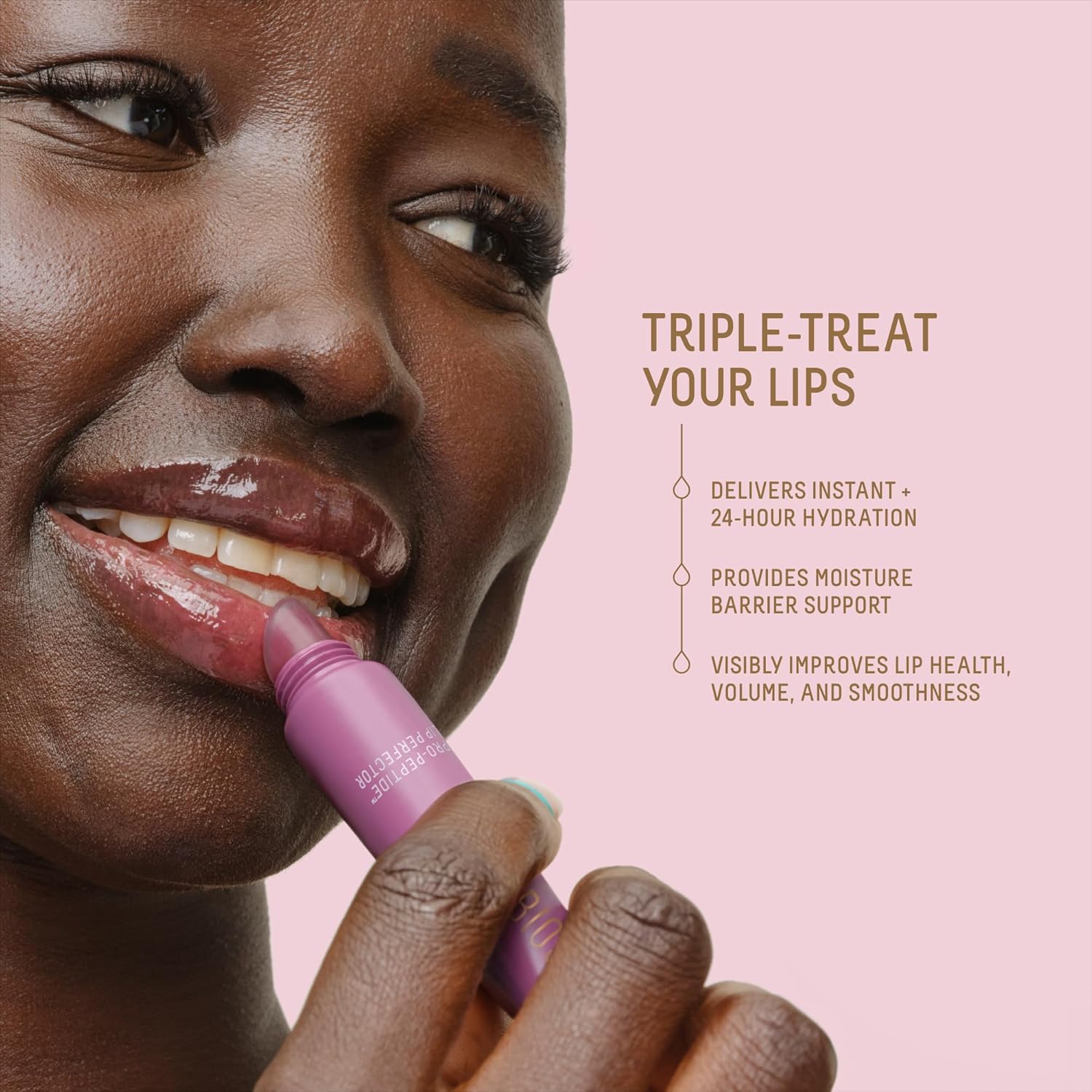 Biossance Pro-Peptide Lip Perfector – Triple-Treat Vegan Lip Balm – Deeply Hydrating With Pro-Peptides & Hyaluronic Acid – Enhances Natural Lip Color – Silky, Glossy Finish In Supernova, Berry : Beauty & Personal Care