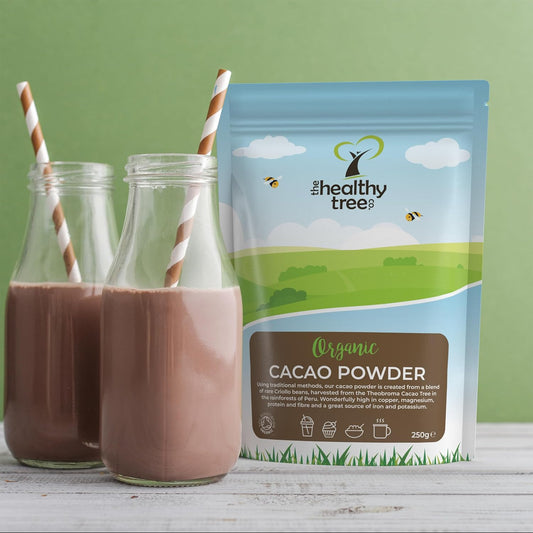 Organic Raw Cacao Powder By Thehealthytree Company For Yoghurt, Smoothies & Baking - High In Protein, Magnesium, Fibre And Potassium - Sugar Free, Vegan Cacao Powder (250G)