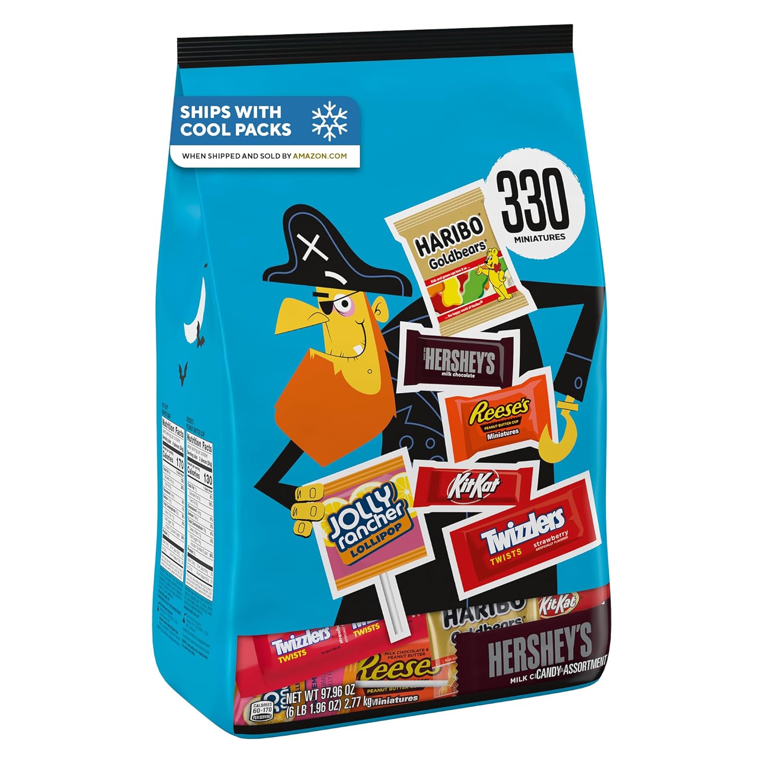 Hershey Miniatures Assorted Flavored, Halloween Candy Bulk Bag, 97.96 Oz (330 Pieces)