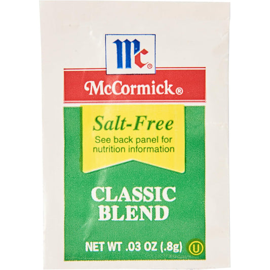 Mccormick Salt Free Classic Blend Packets, 300 Count - One Box Of 300 Salt-Free Seasoning Blend Individual Packets, Perfect For Reduced Sodium Diets, Best On Roasted Vegetables, Potatoes And More