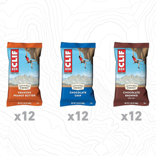 Clif Bar - Variety Pack - Made With Organic Oats - 10-11G Protein - Non-Gmo - Plant Based - Energy Bars - 2.4 Oz. (36 Count)