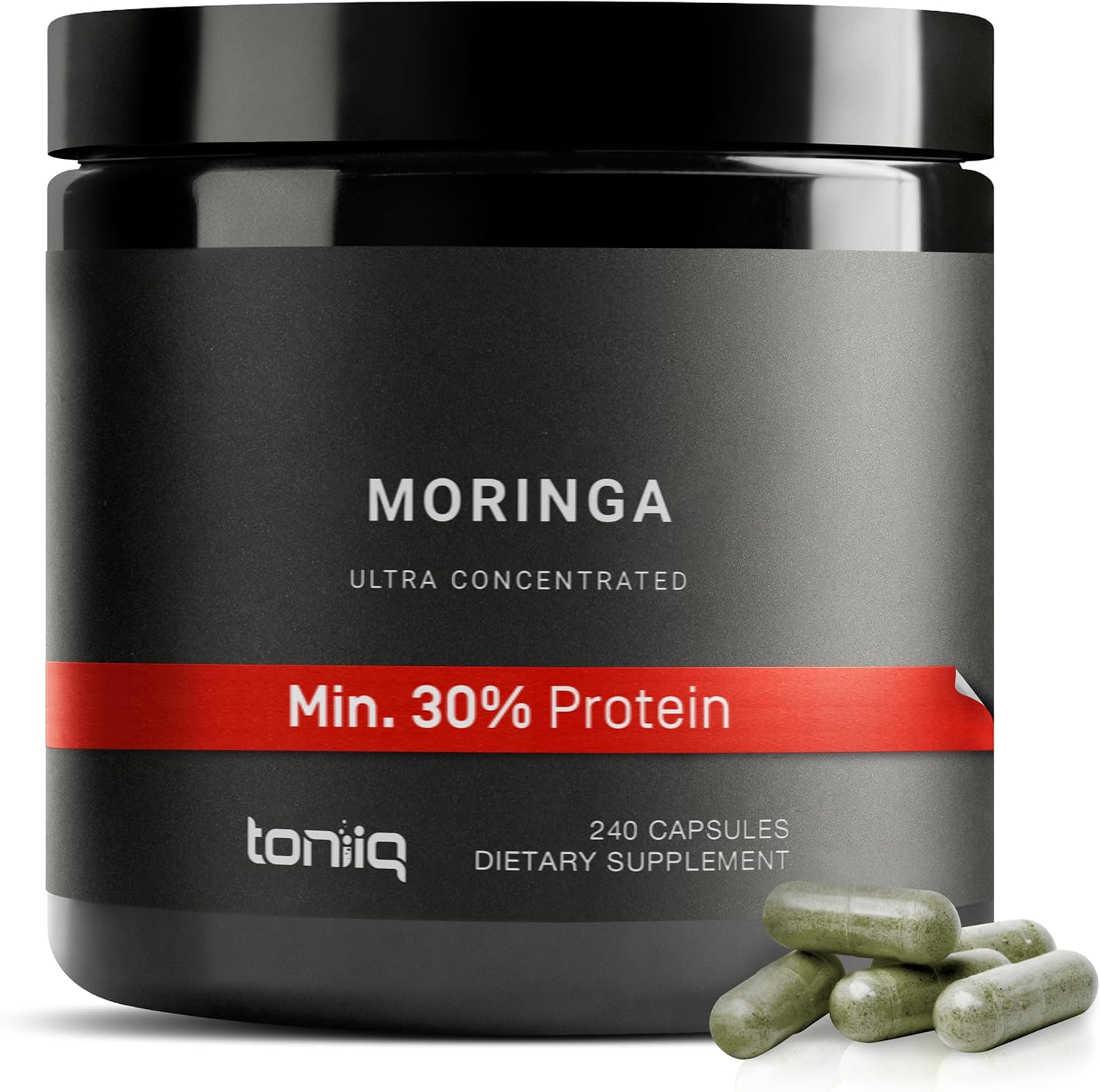 Highly Potent Full Spectrum Indian Moringa Extract - 30% Third-Party Tested Protein - 5:1 Concentrated Moringa Capsules - 5X Leaf Powder Formula - 6000Mg - 240 Veggie Caps