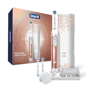 Oral-B Genius 8000 Electric Toothbrush With Bluetooth Connectivity, Rose Gold