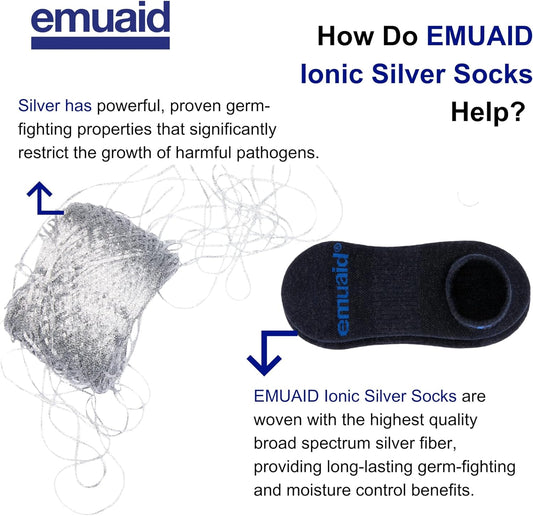 Emuaid Emuaidmax Nail Fungus Travel Companion - Emuaidmax Maximum Strength 0.5Oz With Silver Ionic Socks Is Suitable For Nail Fungus And Athlete’S Foot