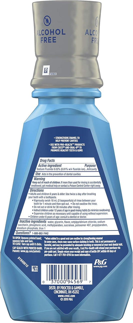 Crest Pro-Health Advanced Mouthwash, Alcohol Free, Multi-Protection, Fresh Mint, 500 Ml, 16.9 Fl Oz