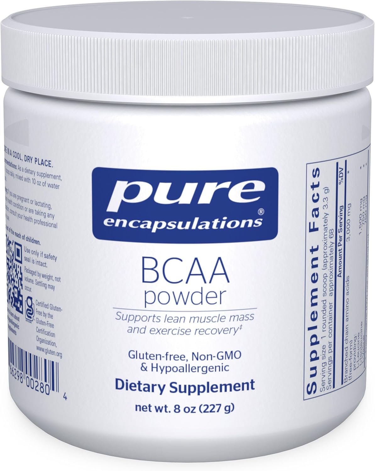 Pure Encapsulations Bcaa Powder | Hypoallergenic Supplement To Support Muscle Function During Exercise | 8 Ounces