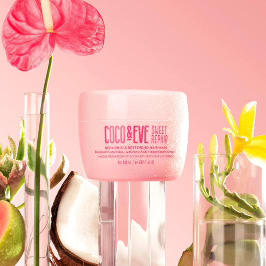Coco & Eve Sweet Repair Repairing And Restoring Hair Mask. With Hyaluronic Acid, Vegan Keratin To Repair Dry Damaged Hair, Hydration & Shine. (212Ml)