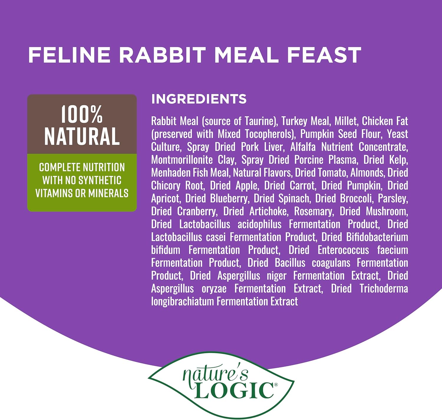 Nature'S Logic Feline Rabbit Meal Feast, 3.3Lb : Dry Pet Food : Pet Supplies