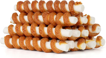 Mon2Sun Dog Treats, 5 Inch Chicken Wrapped Rawhide Sticks, Dog Rawhide Twist For Small Dogs, Promotes Dental Health Dog Chew, 10.58Oz (13 Count-Pack Of 1)