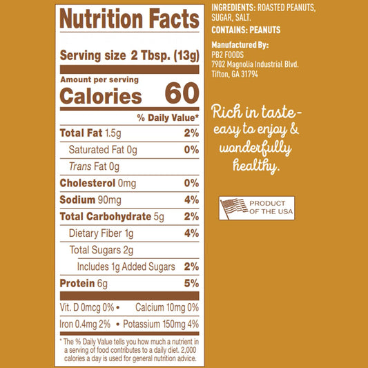 Pb2 Powdered Peanut Butter Original Bundle, 16 Oz (6 Pack)