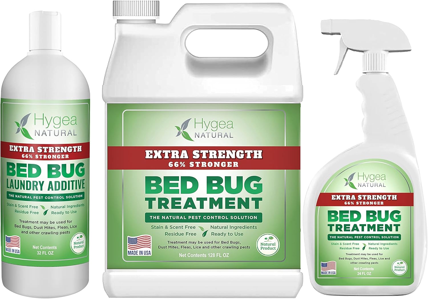 Extra Strength Bed Bug & Lice Elimination Trio - Includes Extra Strength 24 Oz Lice & Bed Bug Spray, 32 Oz Lice & Bed Bug Laundry Additive, & 128 Oz Spray Refill