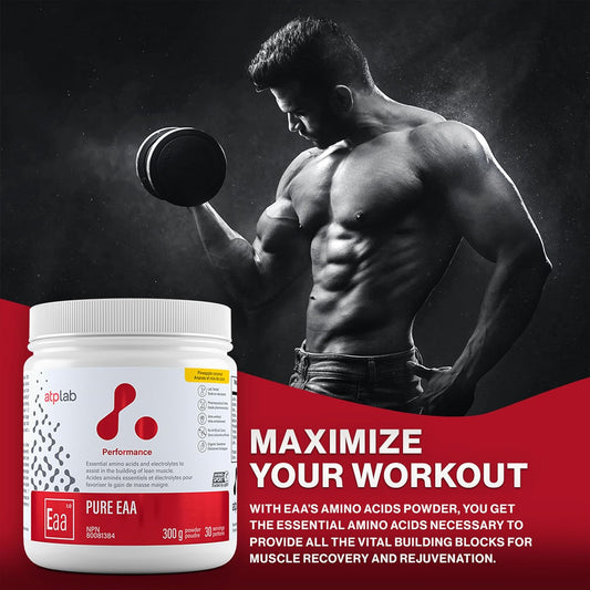 Atp Lab Pure Eaa Powder, 300G - Raspberry Flavor - Complete 11 Eaas Blend - L-Lysine & L-Methionine Supplement - Essential Amino Acids With Electrolytes For Active Living And Post-Exercise Support