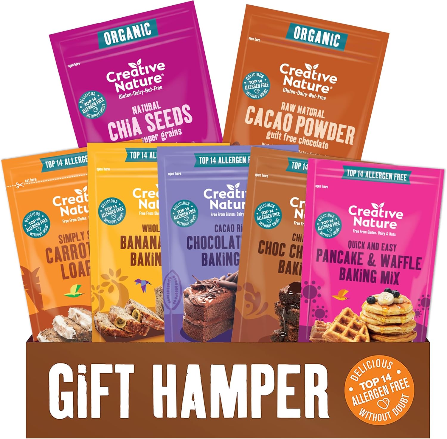Gluten Free Cake Mix | Creative Nature Vegan Chocolate Baking Mix | Organic, Nut Free, Dairy Free | Top 14 Allergen Free | 6 Pack