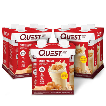 Quest Nutrition Ready to Drink Salted Caramel Protein Shake, High Protein, Low Carb, Gluten Free, Keto Friendly, 4 Count(Pack of 3)