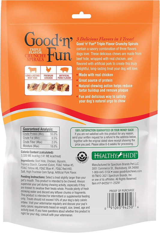 Good'N'Fun Crunchy Spirals Beef/Chicken 5 Inch - 3Ct
