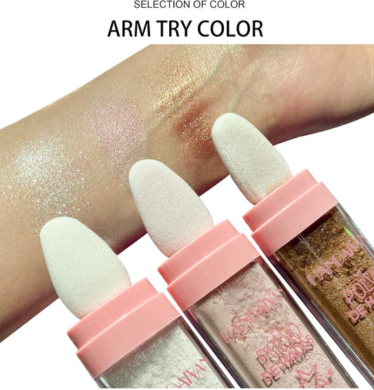 Highlight Patting Powder Facial High Light Blusher Sparkly Shimmer Natural High Gloss Powder For Face Body Hair Fairy High Light Patting Powder (All)