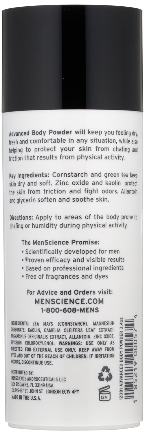Menscience Androceuticals Advanced Body Powder, 3.4 Oz : Beauty & Personal Care