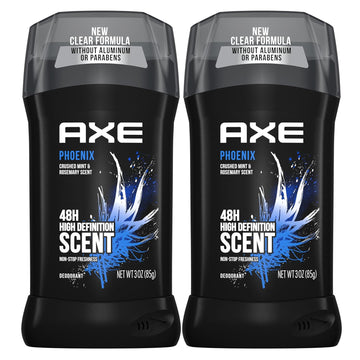 Axe Dual Action Deodorant Stick For Long Lasting Odor Protection, Phoenix Crushed Mint & Rosemary Men'S Deo, Aluminum Free 3Oz Twin Pack