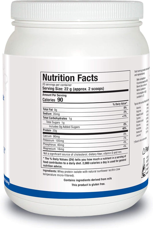 BIOTICS Research Corporation - Whey Protein Isolate 16 oz (Unflavored)