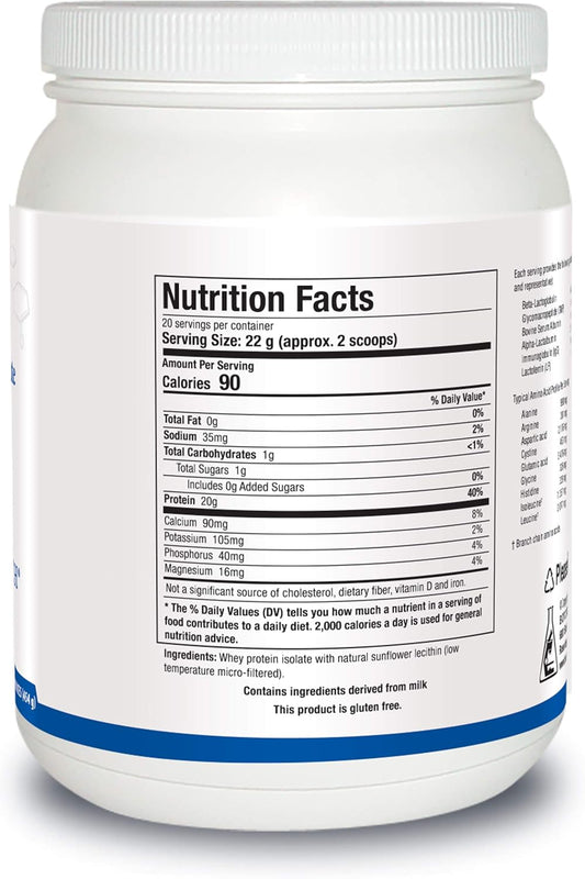 Biotics Research Corporation Whey Protein Isolate 20 Grams - Undenatured Non-Gmo Delicious Chocolate Flavor Protein Powder - Support Muscle Growth